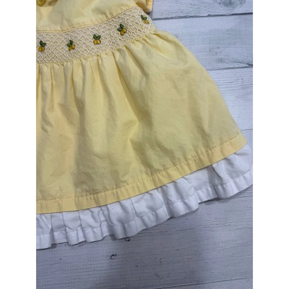 Gymboree girls 2006 yellow smocked lemon dress 0-3 months